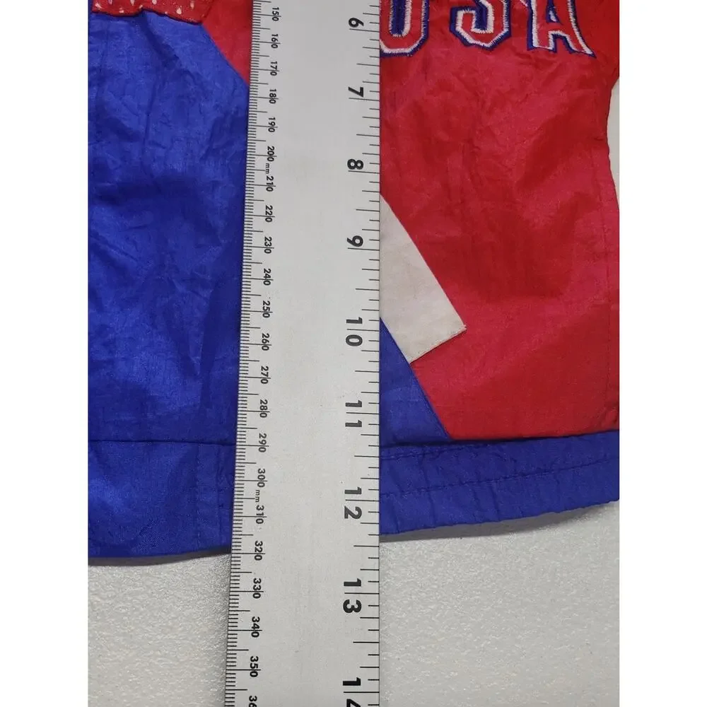Vintage USA Red & Royal Blue Kids Windbreaker Jacket Size 12 Months